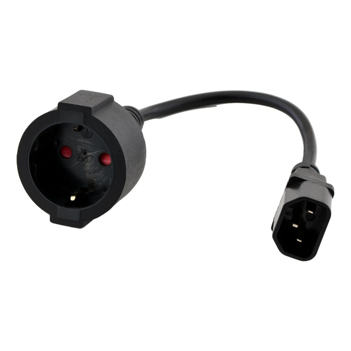 ABACUS electronics | Apaterkabel Kaltgeräte- auf Schuko-Kupplung